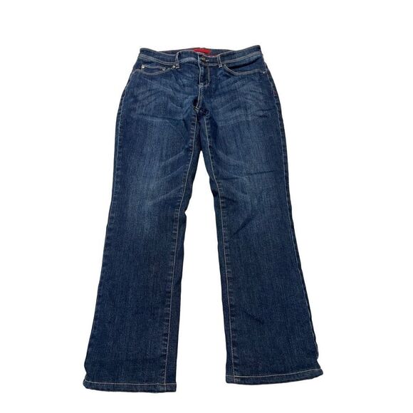 L.L. Bean Denim - L.L. Bean Womens Mid Rise Lined Straight Leg Cropped Jeans Blue Denim Size 8